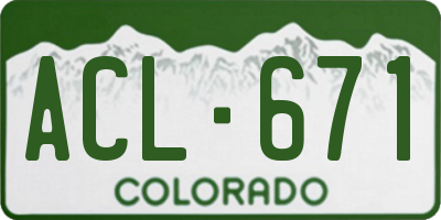 CO license plate ACL671