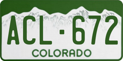 CO license plate ACL672