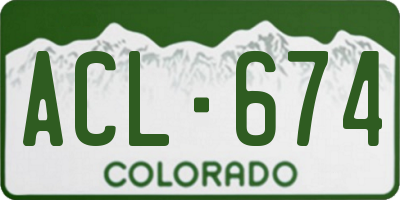 CO license plate ACL674