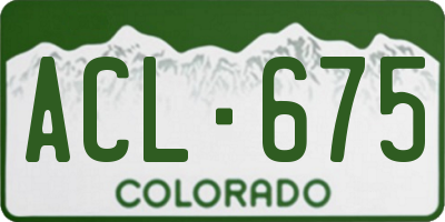 CO license plate ACL675