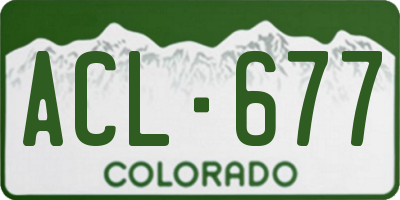 CO license plate ACL677