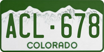 CO license plate ACL678
