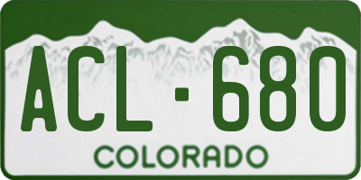CO license plate ACL680