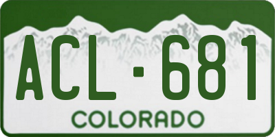 CO license plate ACL681