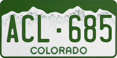 CO license plate ACL685