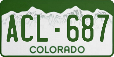 CO license plate ACL687