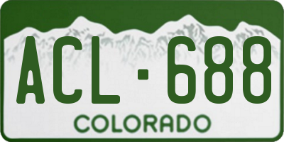 CO license plate ACL688