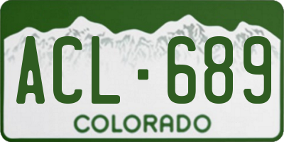 CO license plate ACL689