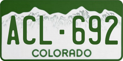 CO license plate ACL692