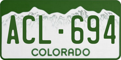 CO license plate ACL694