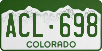 CO license plate ACL698