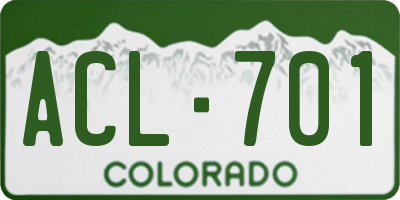 CO license plate ACL701