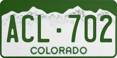 CO license plate ACL702