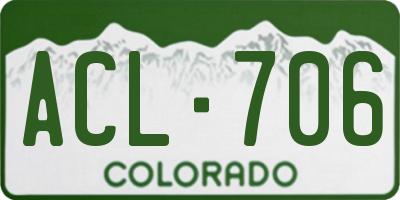 CO license plate ACL706