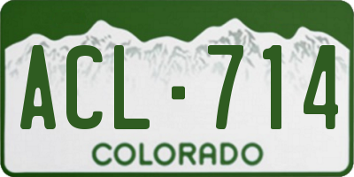 CO license plate ACL714