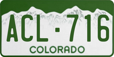 CO license plate ACL716