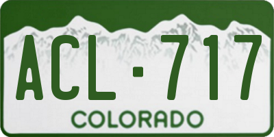 CO license plate ACL717