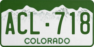 CO license plate ACL718
