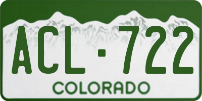 CO license plate ACL722