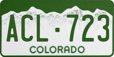 CO license plate ACL723
