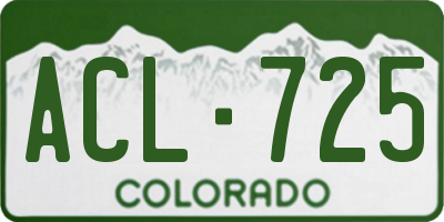 CO license plate ACL725