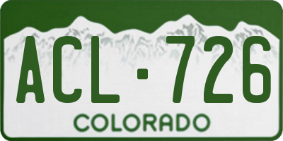 CO license plate ACL726