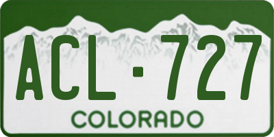 CO license plate ACL727