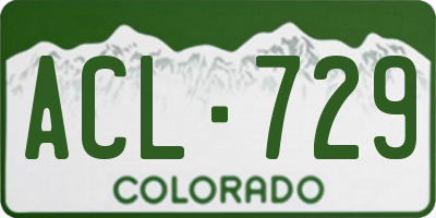 CO license plate ACL729