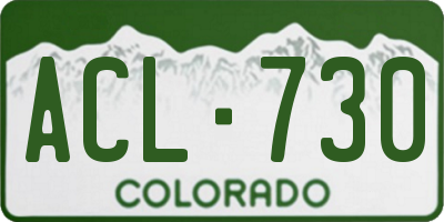 CO license plate ACL730