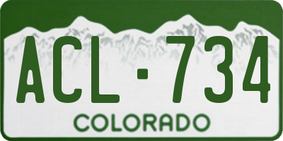 CO license plate ACL734