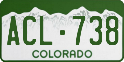 CO license plate ACL738
