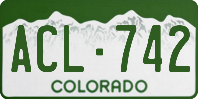 CO license plate ACL742