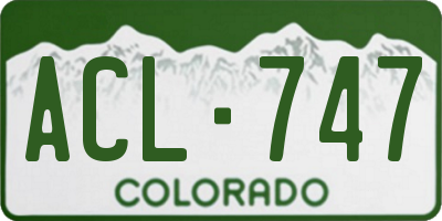 CO license plate ACL747