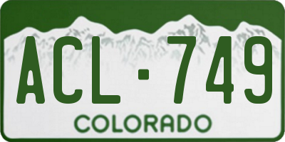 CO license plate ACL749