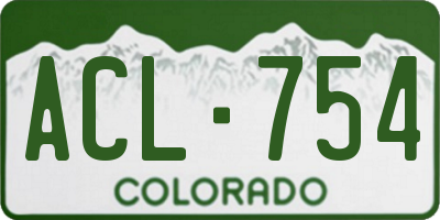 CO license plate ACL754