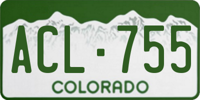 CO license plate ACL755