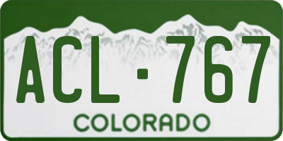 CO license plate ACL767