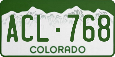 CO license plate ACL768