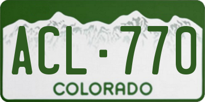 CO license plate ACL770