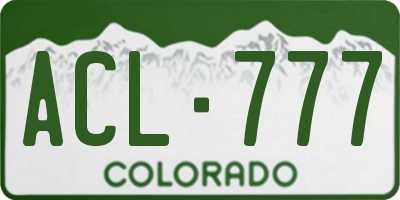 CO license plate ACL777
