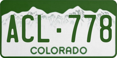 CO license plate ACL778