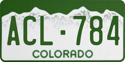 CO license plate ACL784