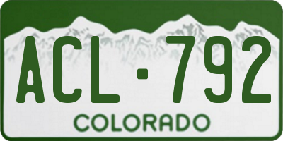CO license plate ACL792