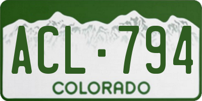 CO license plate ACL794
