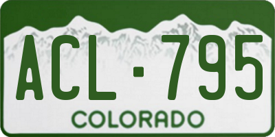CO license plate ACL795