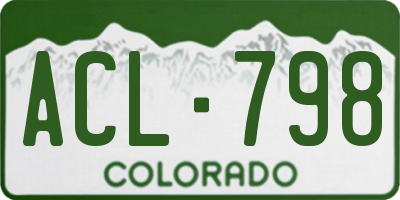 CO license plate ACL798