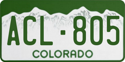 CO license plate ACL805