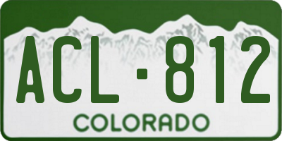 CO license plate ACL812