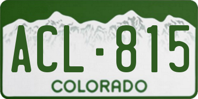CO license plate ACL815