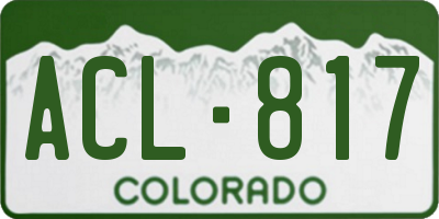 CO license plate ACL817